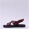 Wonders Horizon Toepost Cross Sandal - Dark Burgundy Leather